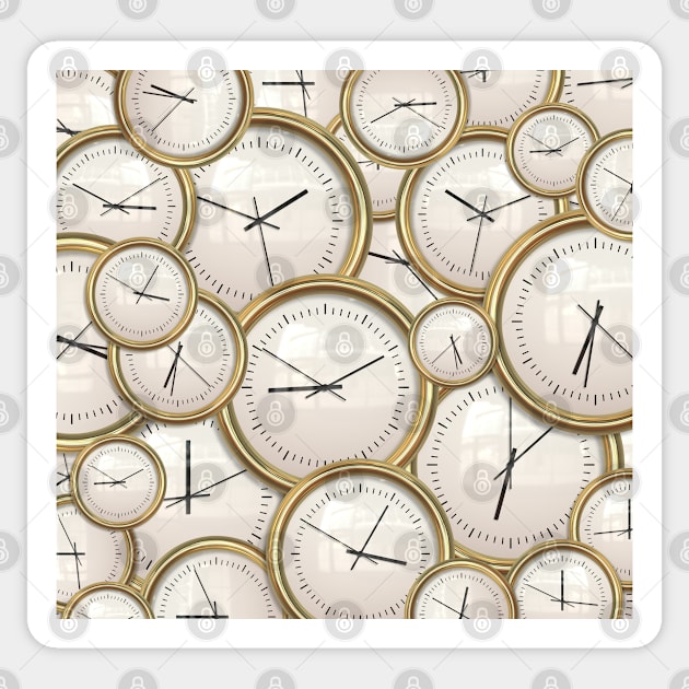 Gold Clocks Passing Time #1 Sticker by clearviewstock